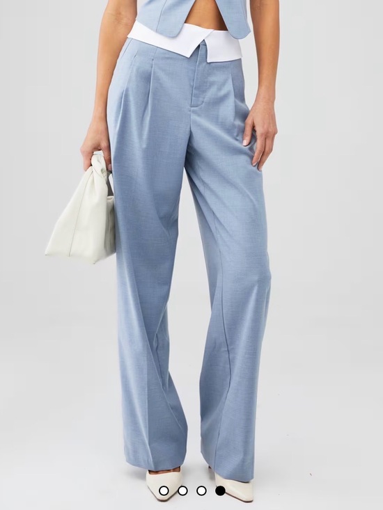Good American Pants - NWT Good American Women's Wide-Leg Tailored Pants in Light Blue SIZE 18